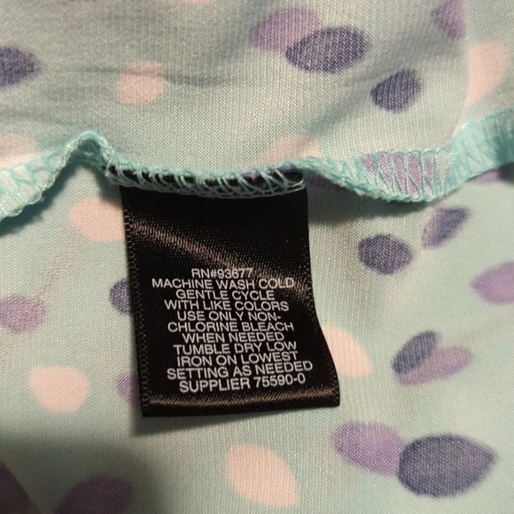 Liz Claiborne Large Sleeveless Teal Dots Tank Top - Picture 9 of 9